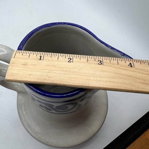 Vintage pitcher blue white salt glazed, hand painted German, Westerwald - Picture 12 of 14